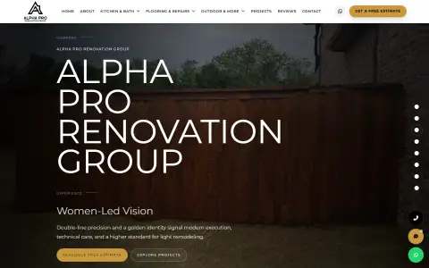 Homepage of Alpha Pro Renovation Group