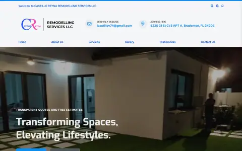Homepage of Castillo Reyna Remodelling Services LLC