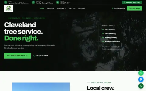 Homepage of EG Tree Services LLC