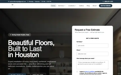 Homepage of Jackson Flooring TX