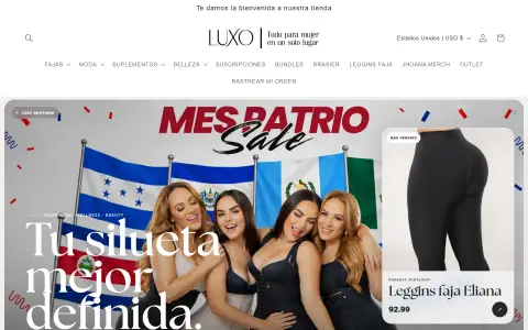 Homepage of Luxo Boutique