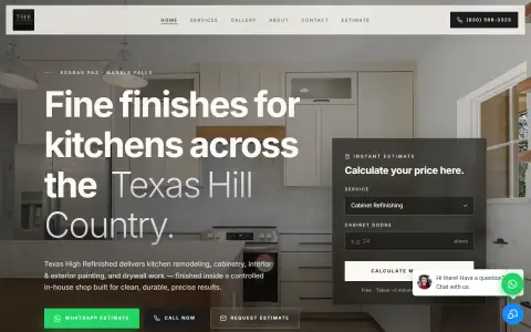 Homepage of Texas High Refinished